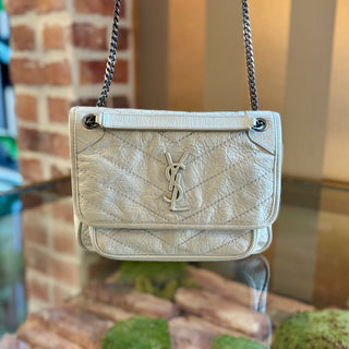 SAINT LAURENT Vintage Leather Niki Baby Shoulder Bag