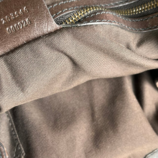 GUCCI Jockey GG Brown Monogram Canvas Hobo Bag