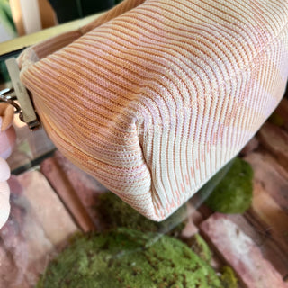 BURBERRY Mini Peg Sherbert Knitted Check Canvas Bag