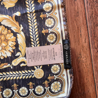 VERSACE Barocco Leopard Print Silk Scarf