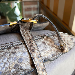 CHLOE Marcie Double Python Skin Leather Handbag