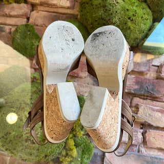 JIMMY CHOO Brown Leather Buckle Sandals SZ38(8US)
