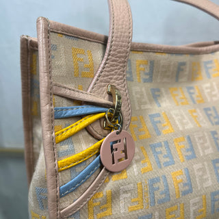 FENDI Zucchino Pastel Cipria Small Shopping Tote