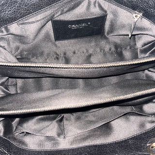 CHANEL On The Road Black Quilted Glazed Leather Tote Bag