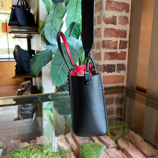 CHRISTIAN LOUBOUTIN Cabata Mini Black Grained Calfskin Studded Tote Bag