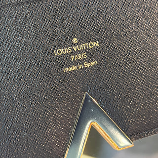 LOUIS VUITTON Monogram Canvas Black Leather Kimono Wallet