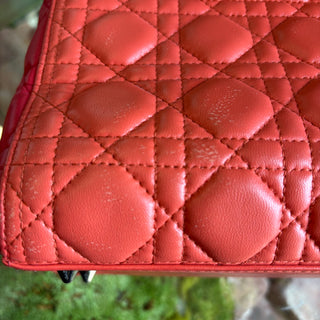 DIOR Medium Orange Cannage Lady Dior