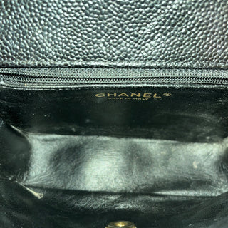 CHANEL Square Camera Black Caviar Leather Crossbody Bag