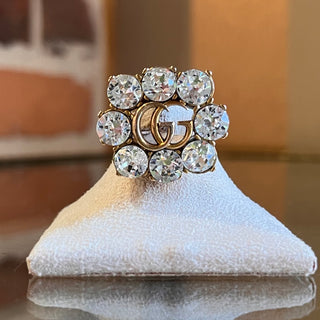 GUCCI GG Crystal Marmont Ring SZ S