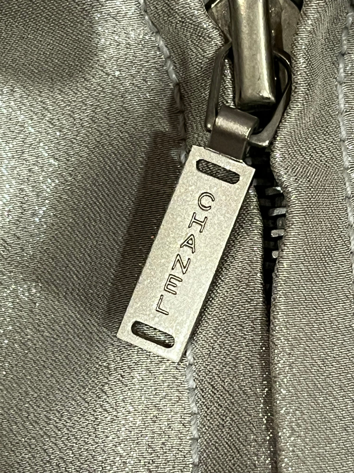 CHANEL 1999 Silver Viscose Zipped Sport Jacket SZ42(L)