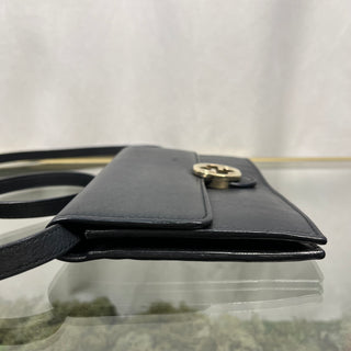 GUCCI Interlocking GG Icon Black Wallet on Chain TS3794