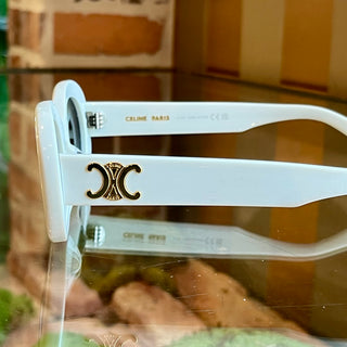 CELINE CL 40194U White Oval Acetate Sunglasses