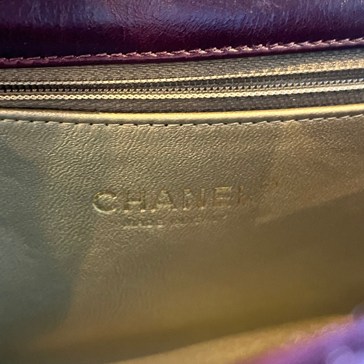 CHANEL Burgundy Hot Stamping Calfskin Tale Of Salzburg Flap Bag