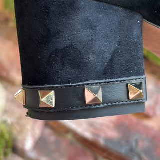 VALENTINO Black Suede Rockstud Boots SZ 37.5 (US 7.5)
