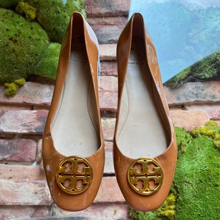 TORY BURCH Brown Patent Leather Flats SZ 9