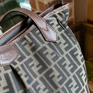 FENDI Brown Zucca Canvas Tote