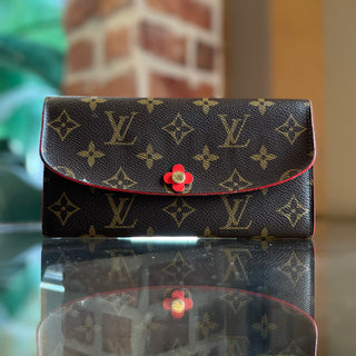 LOUIS VUITTON Coquelicot LV Monogram Canvas Emilie Wallet