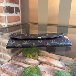 LOUIS VUITTON Monogram Emilie Pink Coated Canvas Wallet