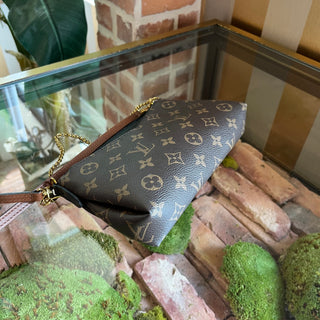 LOUIS VUITTON Pallas Monogram Noir Canvas Clutch Crossbody Bag