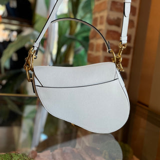 DIOR Saddle Latte Grained Calfskin Shoulder Bag with Strap