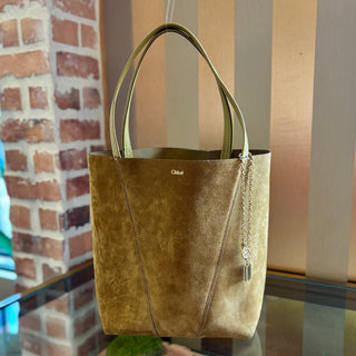 CHLOE Spin Tote Suede Mustard Bag
