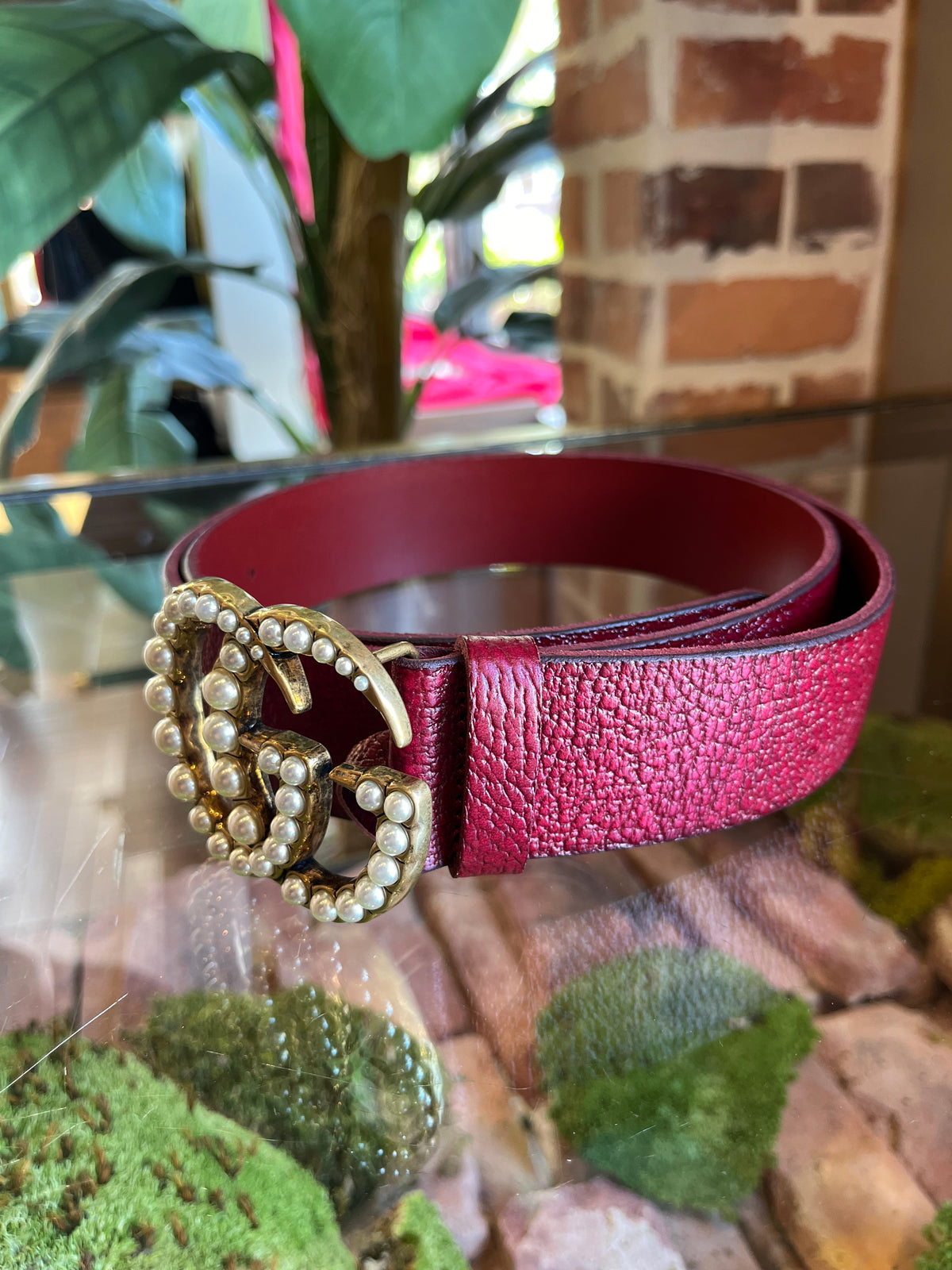 Gucci pearl marmont on sale belt