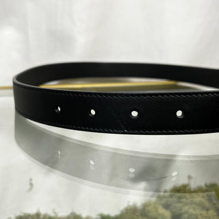 GUCCI Black Leather Crystal Double G Marmont Belt SZ80/32(4US)