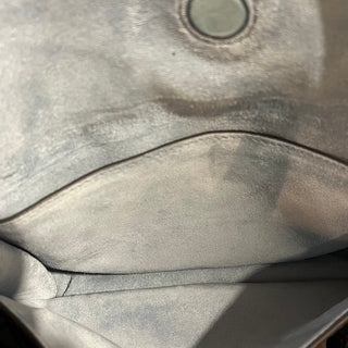 PRADA Etiquette Black Glace Calfskin Studded Flap Crossbody Bag