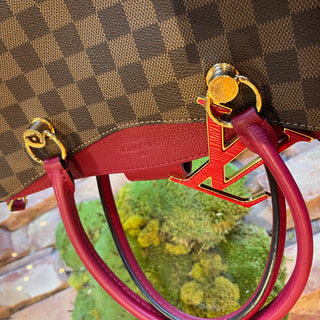 LOUIS VUITTON Riverside Lie De Vin Damier Canvas Tote Bag