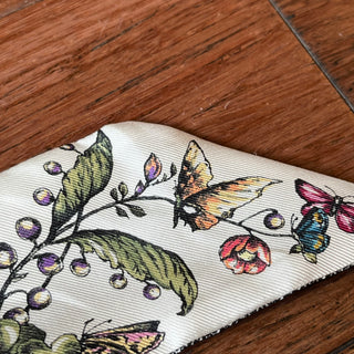 DIOR Mitzvah Multicolor Butterfly Floral Print Scarf