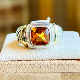 DAVID YURMAN 925 Sterling Silver Citrine Noblesse Cocktail Ring SZ6