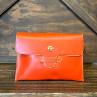 FENDI Red Leather Vintage Clutch
