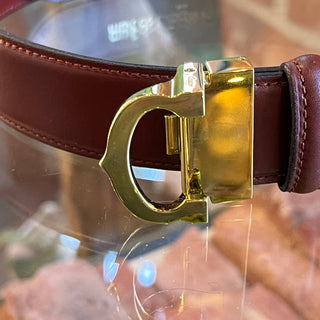 CARTIER Must De Cartier Bordeaux Gold Hardware Belt