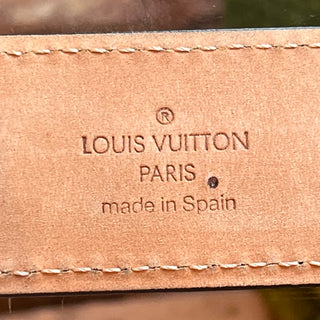 LOUIS VUITTON Utah Ecusson Dark Brown Leather Belt SZ 110/44