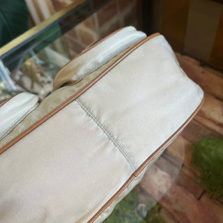 PRADA Beige Tessuto Double Pocket Shoulder Bag