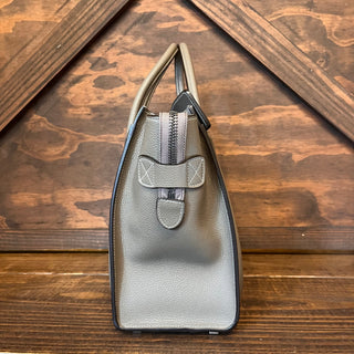 CELINE Luggage Micro Grey Drummed Calfskin Tote