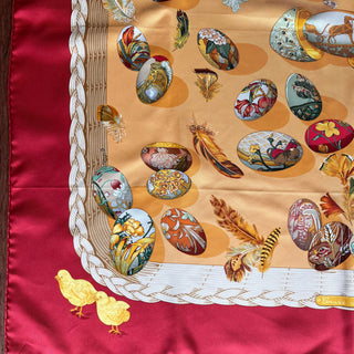 HERMES 1994 Couvée D' Caty Latham Silk Scarf