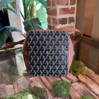 GOYARD Petite Flot Black Goyardine Canvas Bucket Bag
