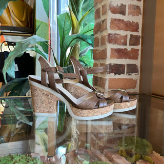 JIMMY CHOO Brown Leather Buckle Sandals SZ38(8US)