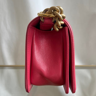 CHANEL Boy Coral Caviar Chain Shoulder Bag