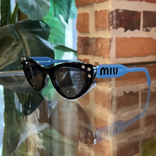 MIUMIU SM05T Black Acetate Cat Eye Sunglasses