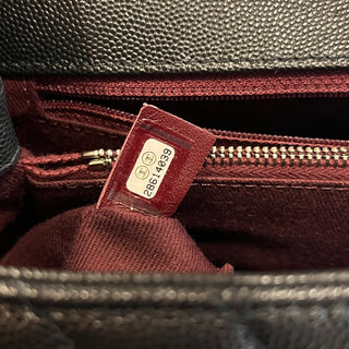 CHANEL Coco Handle Flap Small Black Caviar Chevron Quilted Shoulder Bag