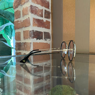 GUCCI GG0061S Black/Gold Round Sunnies