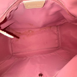 DIOR Rose Clair Coated Canvas Logo Medium Boston Bag