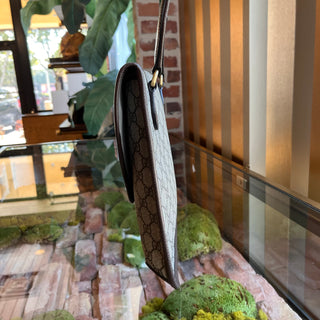 GUCCI Neo Vintage Flap Messenger  Beige GG Supreme Monogram Web Crossbody Bag