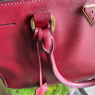 PRADA Saffiano Lux Red Leather 2-Way Tote Bag