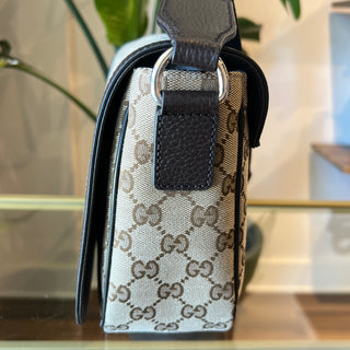 Gucci Monogram Flap Messenger Bag