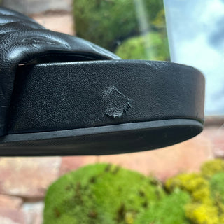 LOUIS VUITTON Emprinte Monogram Puffer Black Leather Slides SZ 37.5 (US 7.5)