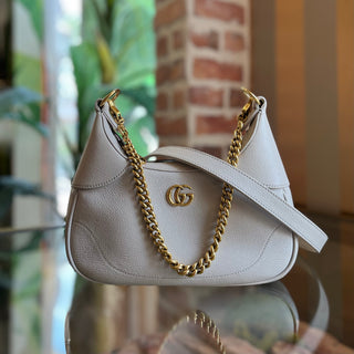 GUCCI Aphrodite Small Beige Goatskin Shoulder Bag