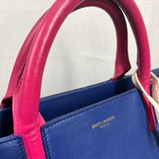 SAINT LAURENT Small Cabas Rive Gauche Blue White Pink